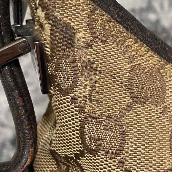Gucci GG Monogram Canvas Shoulder Bag in Tan and Brown - Picture 13 of 14
